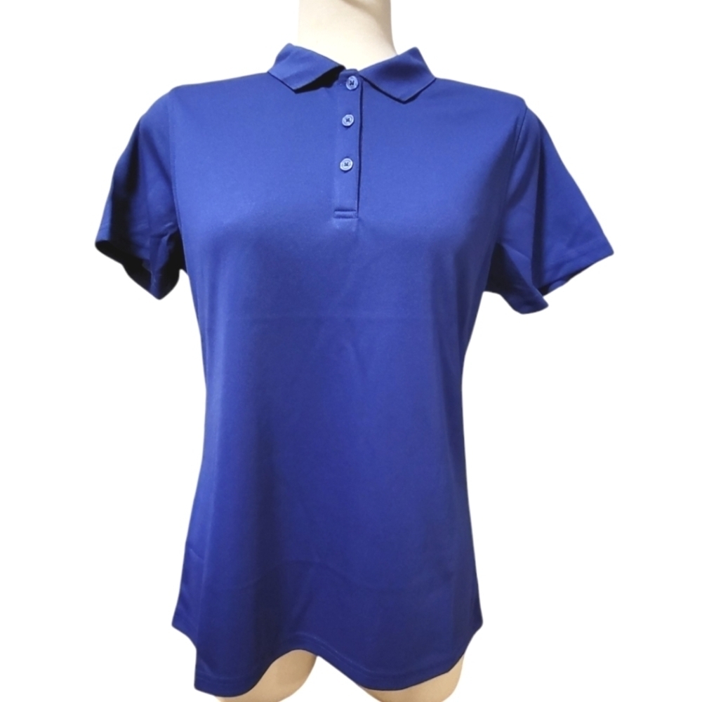 Clique Women's Polo Shirt In Tour Blue Size Med NWOT - Picture 2 of 7